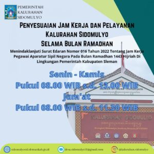 JAM PELAYANAN DI BULAN RAMDAHN 1443 H