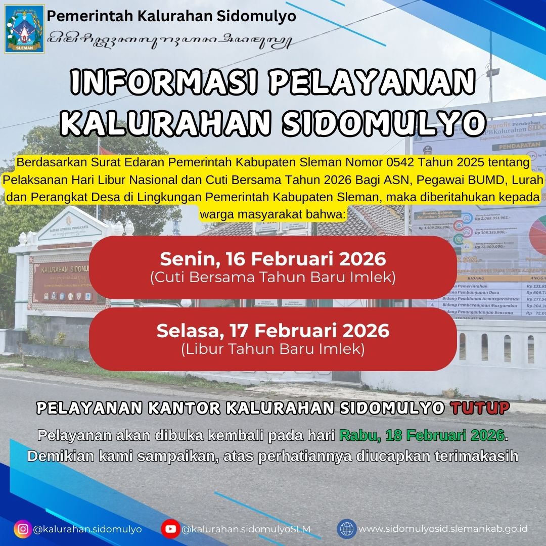 Informasi Pelayanan Kalurahan Sidomulyo