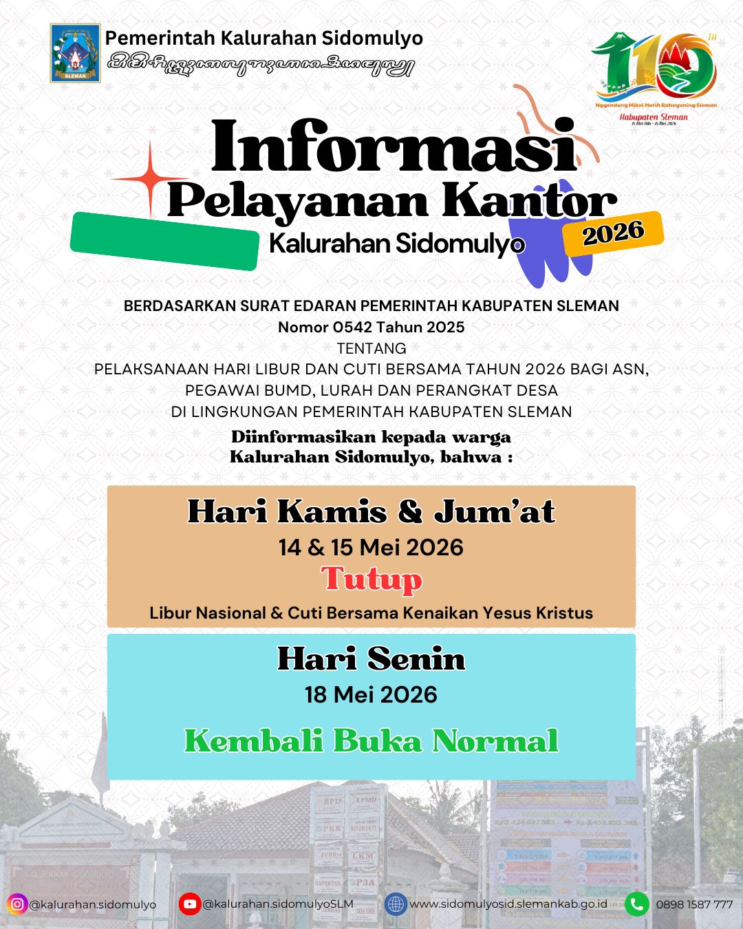 Informasi Pelayanan Kalurahan Sidomulyo