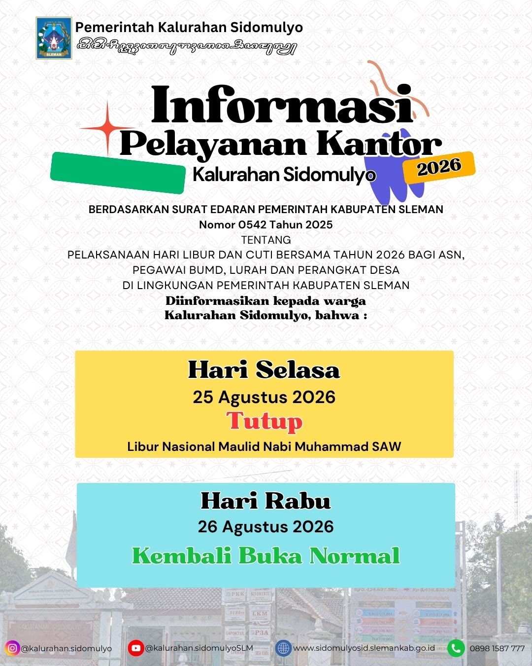 Informasi Pelayanan Kalurahan Sidomulyo